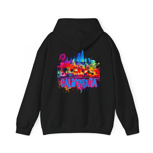 Printify Hoodie Black / S California Cityscape Cloud Hoodie