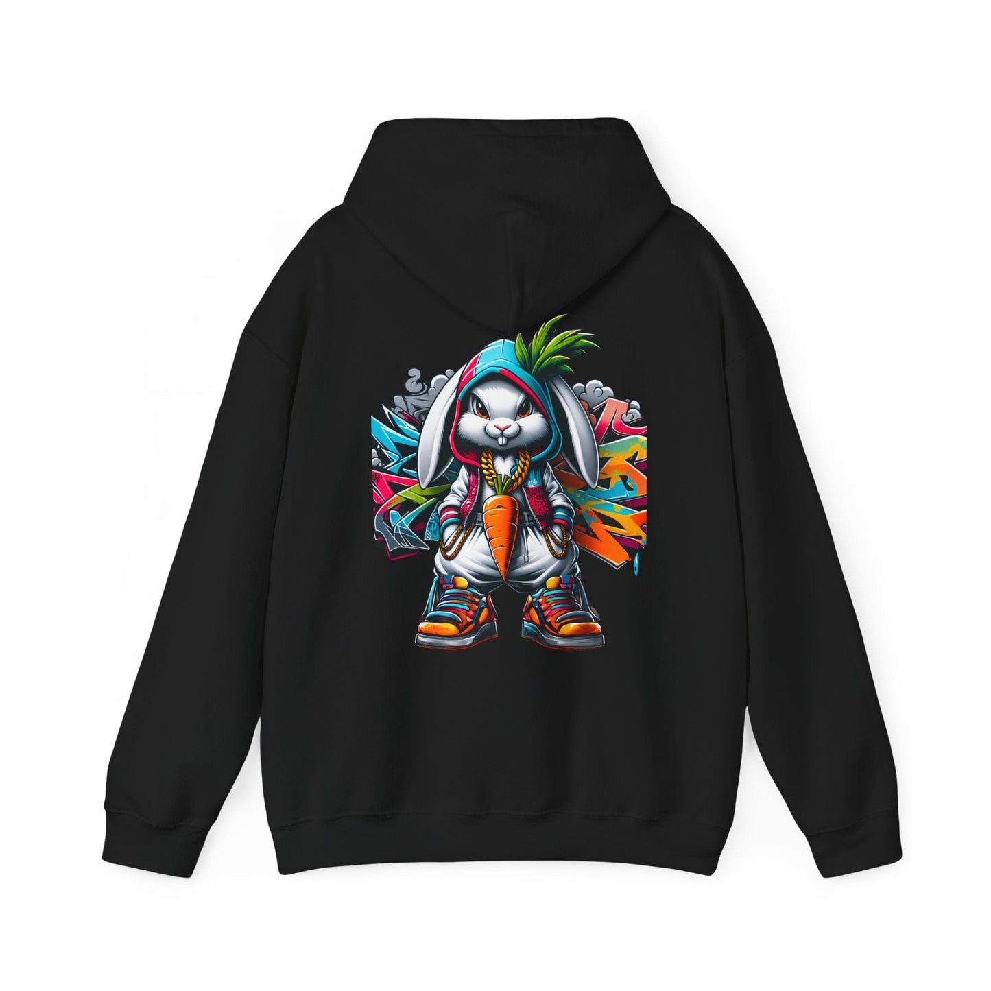 Printify Hoodie Black / S Graffiti Bunny Cloud Hoodie