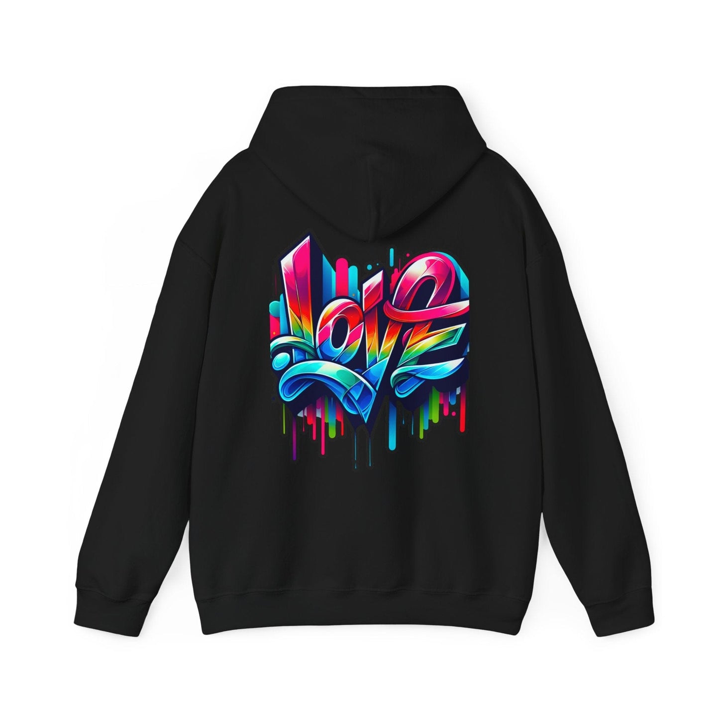 Printify Hoodie Black / S Love Graffiti Cloud Hoodie