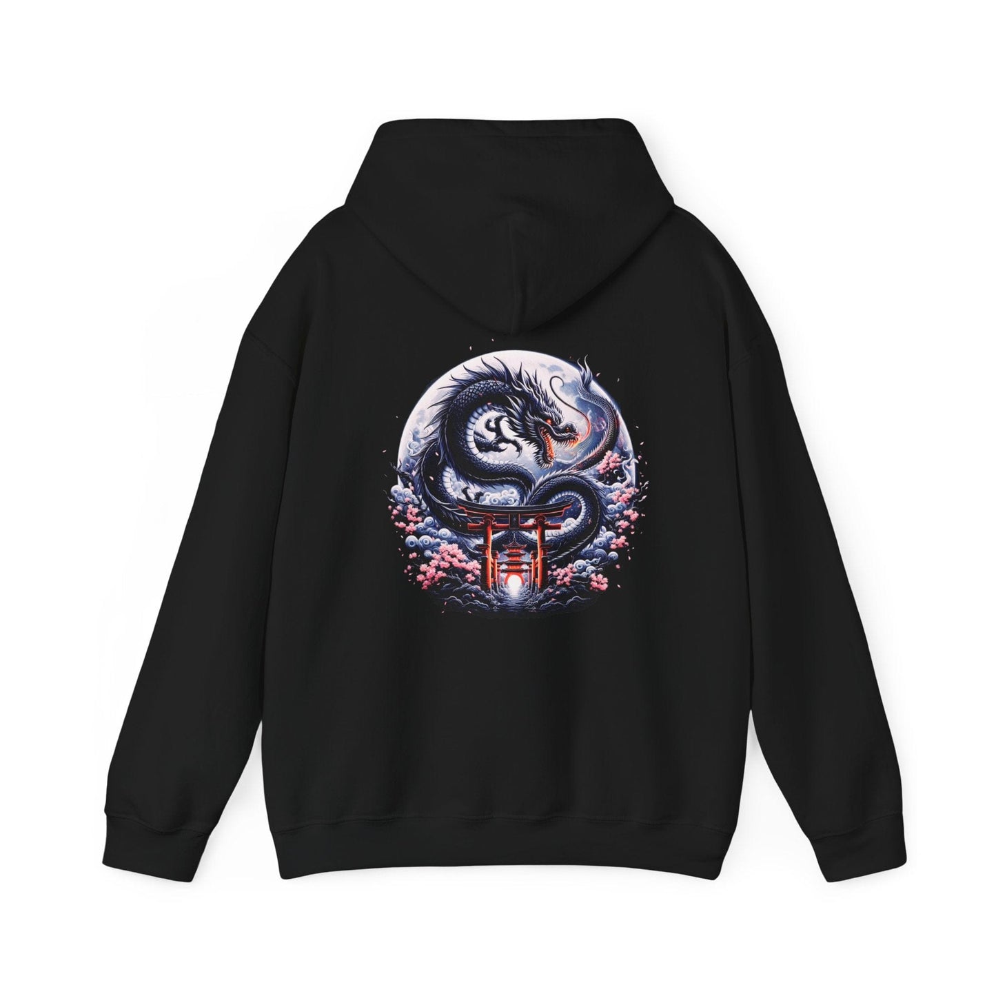 Printify Hoodie Black / S Lunar Dragon Sanctuary Cloud Hoodie