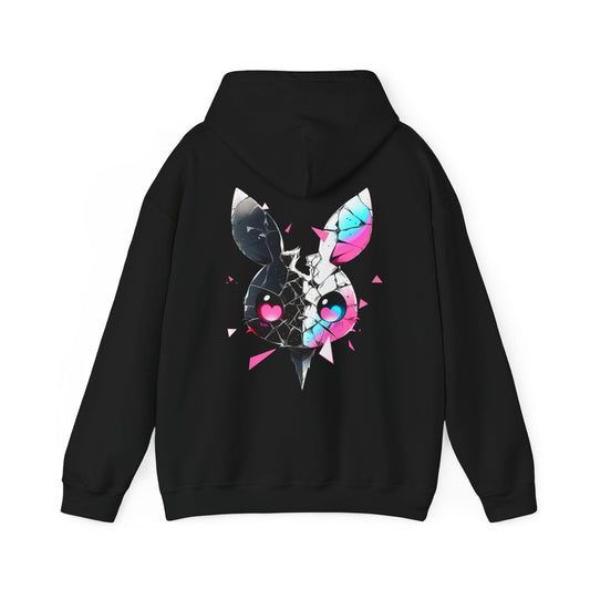 Printify Hoodie Black / S Shattered Bunny Cloud Hoodie