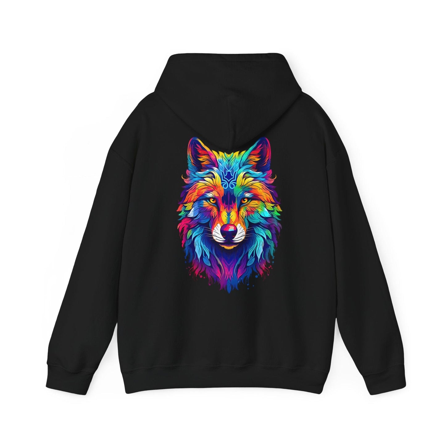 Printify Hoodie Black / S Spectral Wolf Cloud Hoodie