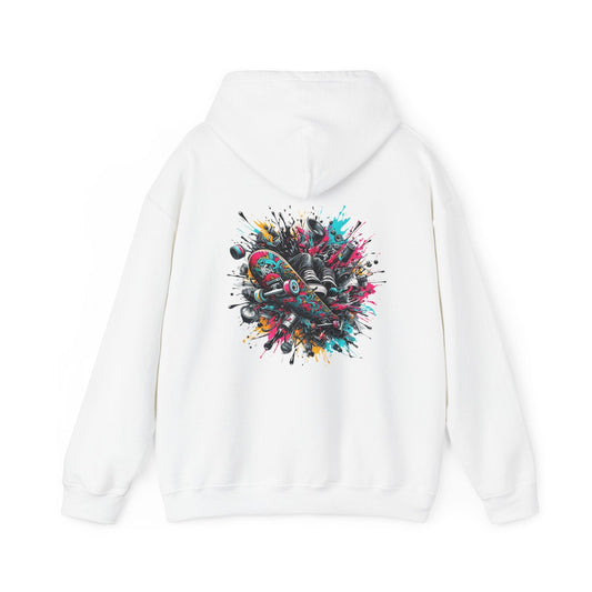 Printify Hoodie White / S Skate Splash Cloud Hoodie