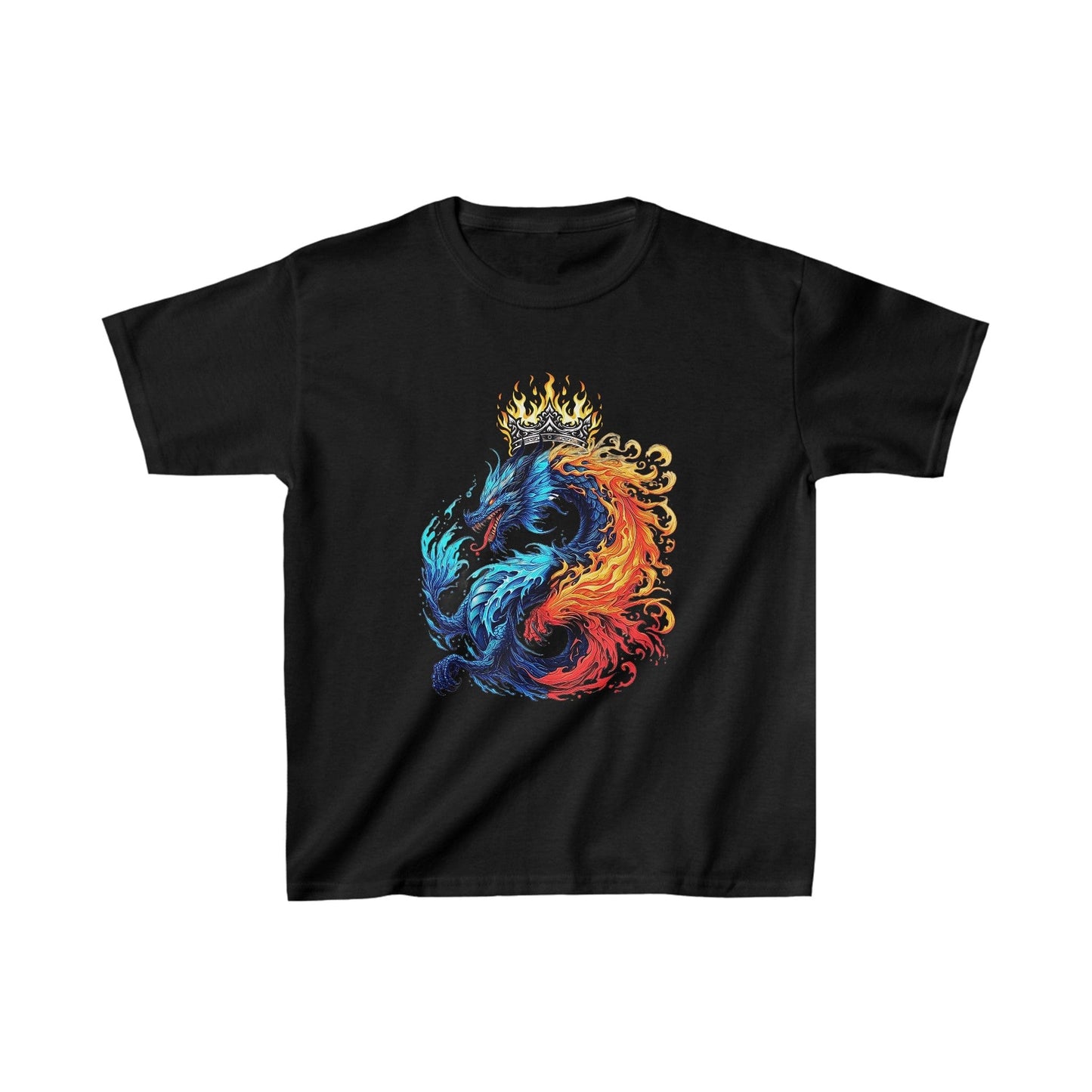 Printify Kids clothes XS / Black Kids AquaBlaze Dragon Tshirt