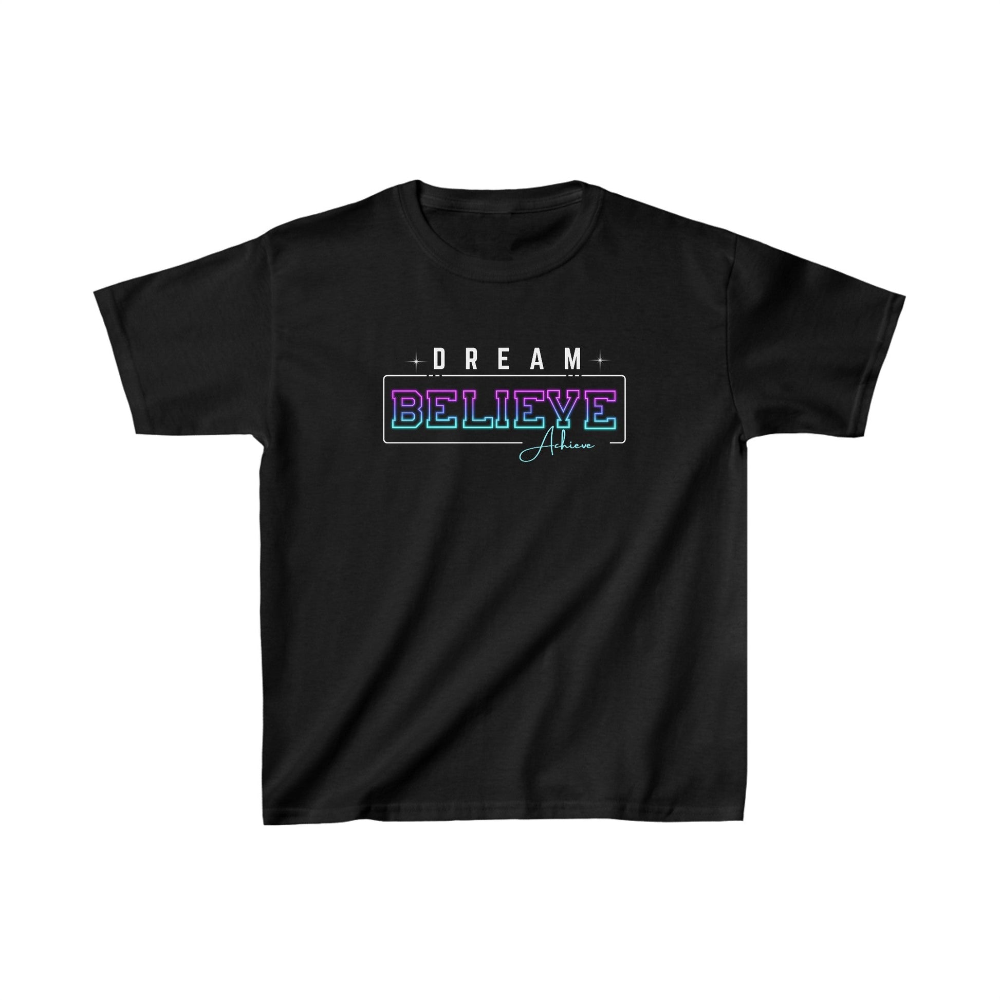 Printify Kids clothes XS / Black Kids Dream Believe Achieve Tshirt