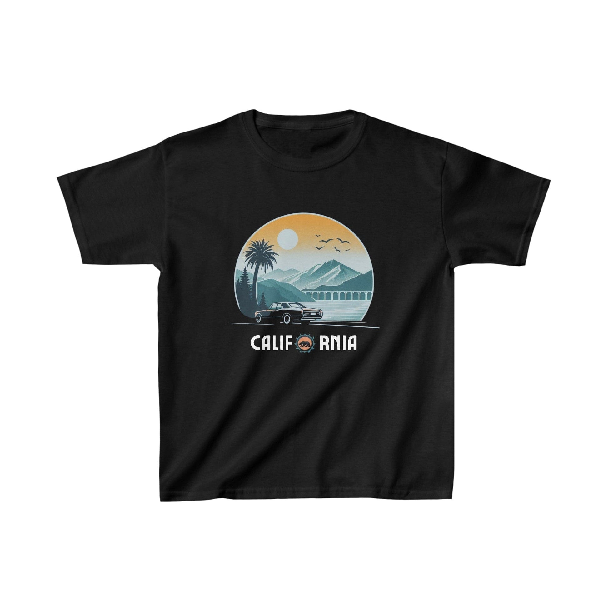 Printify Kids clothes XS / Black Kids Golden Coast California Tshirt