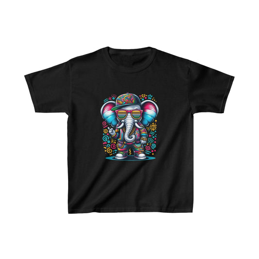 Printify Kids clothes XS / Black Kids Hip-Hop Elephant Tshirt