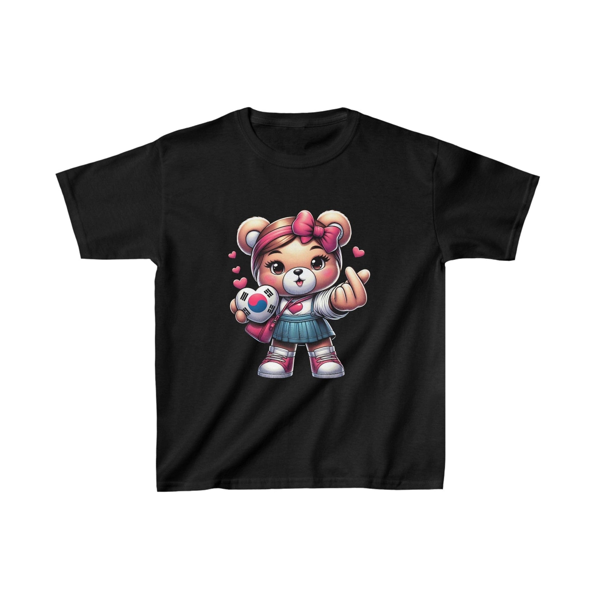 Printify Kids clothes XS / Black Kids K-Pop Love Bear Tshirt