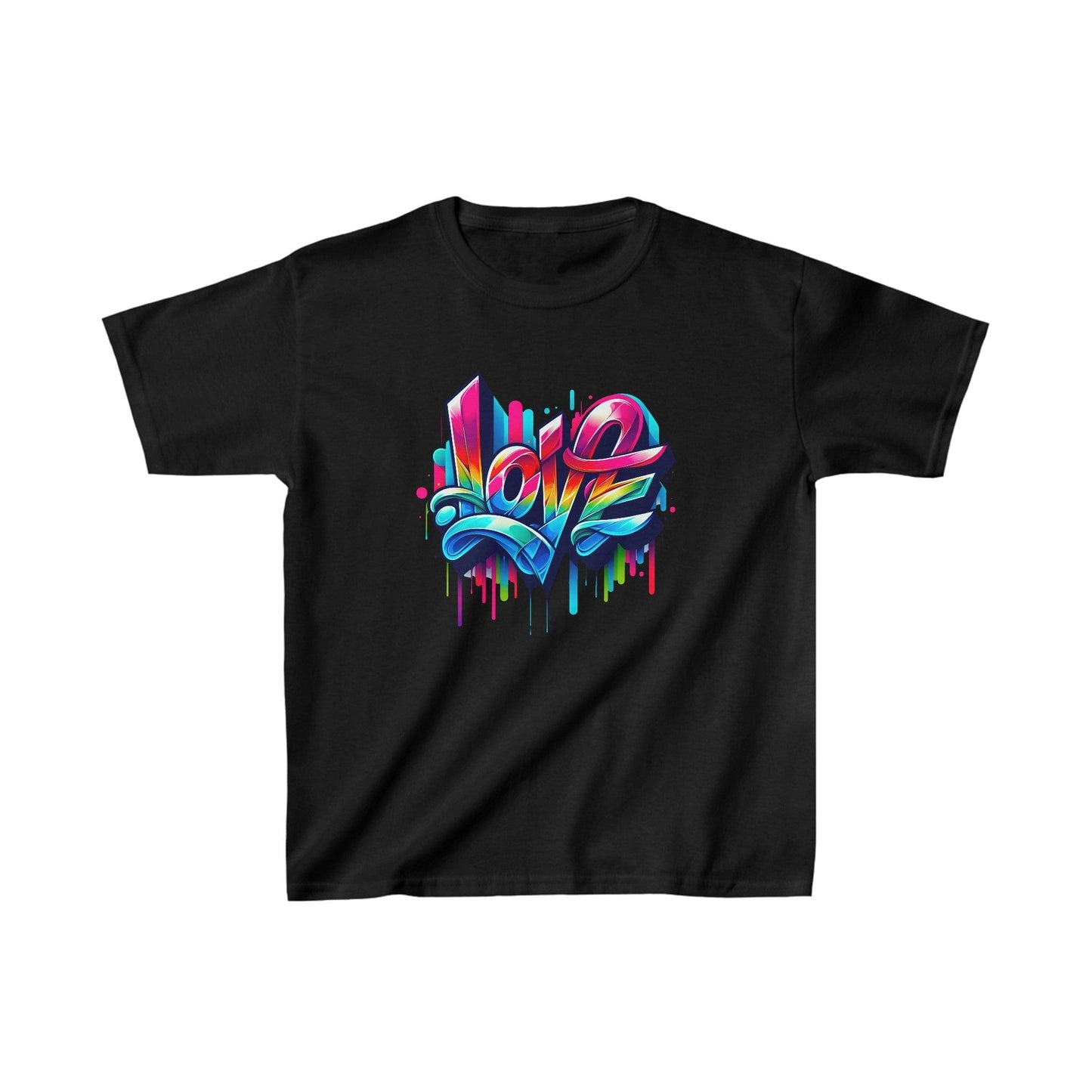 Printify Kids clothes XS / Black Kids Love Graffiti Tshirt