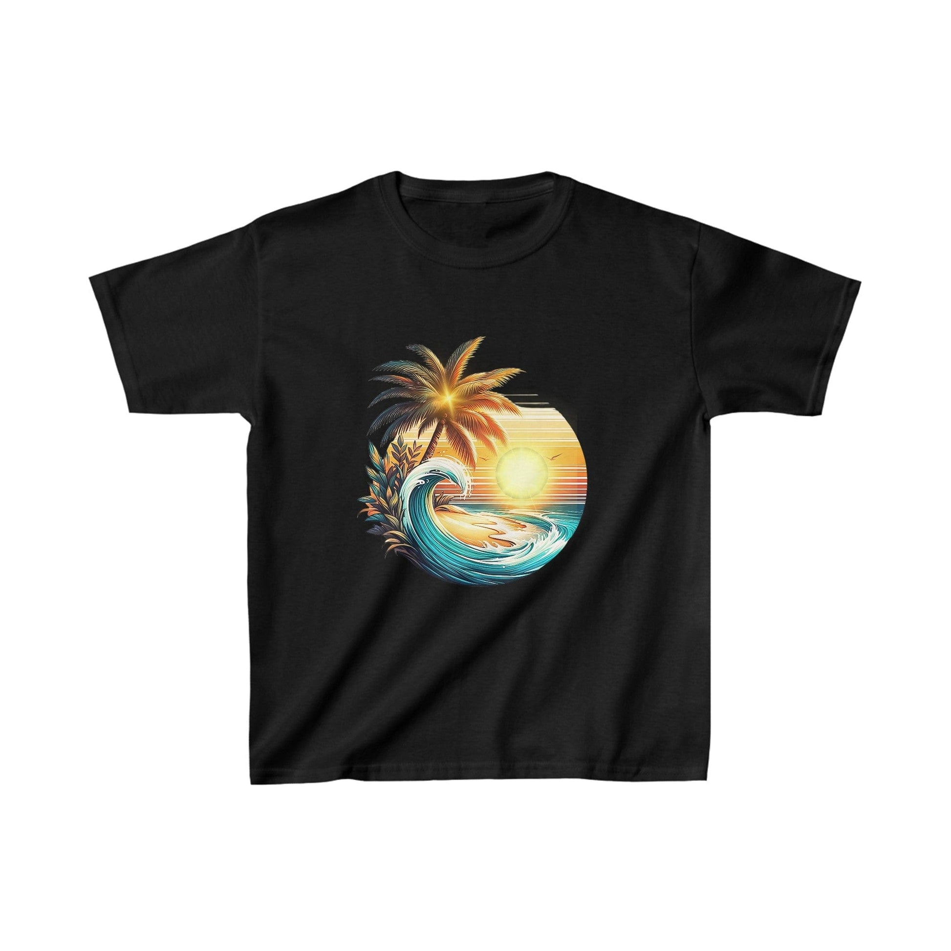 Printify Kids clothes XS / Black Kids Palm Wave Paradise Cloud Tshirt