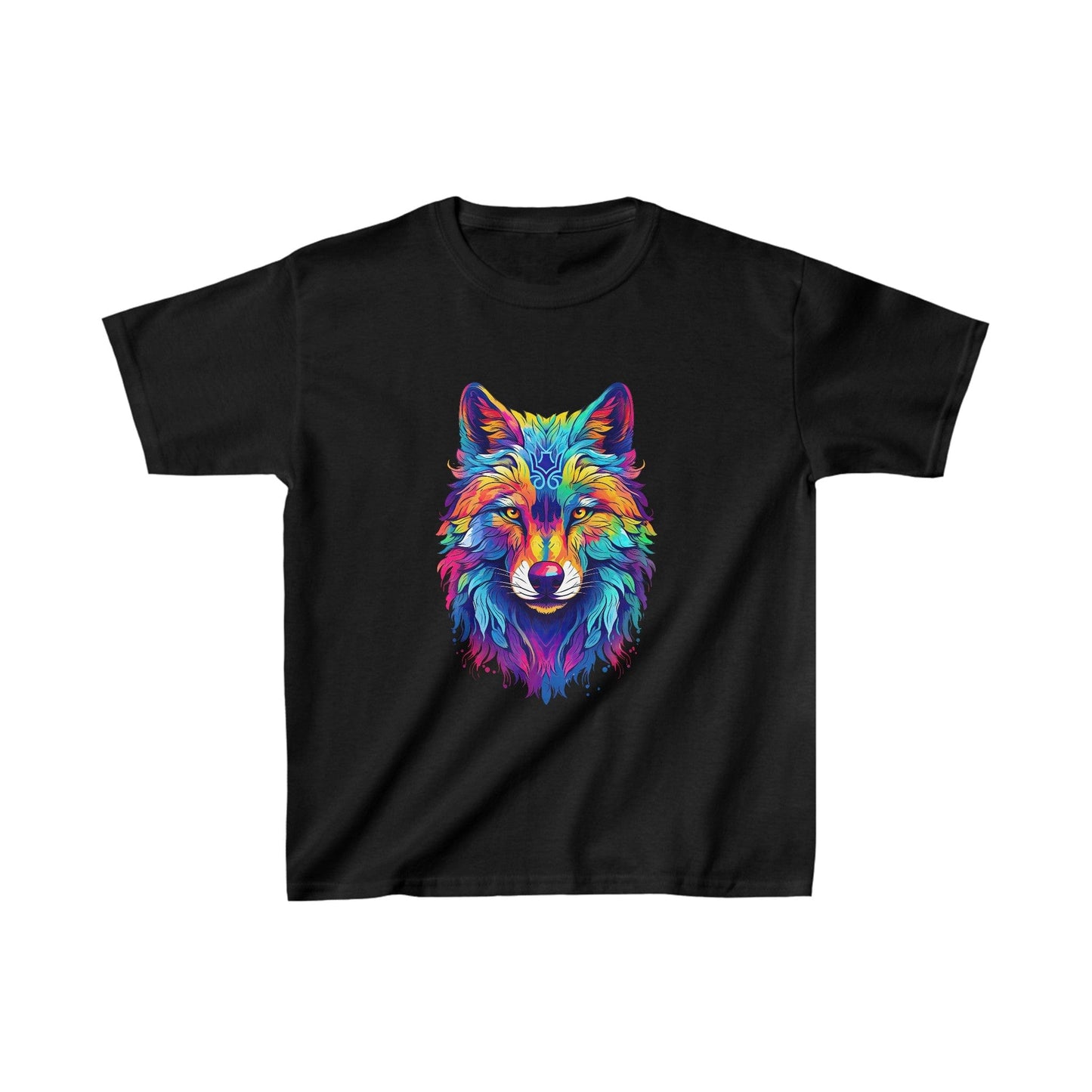 Printify Kids clothes XS / Black Kids Spectral Wolf Tshirt