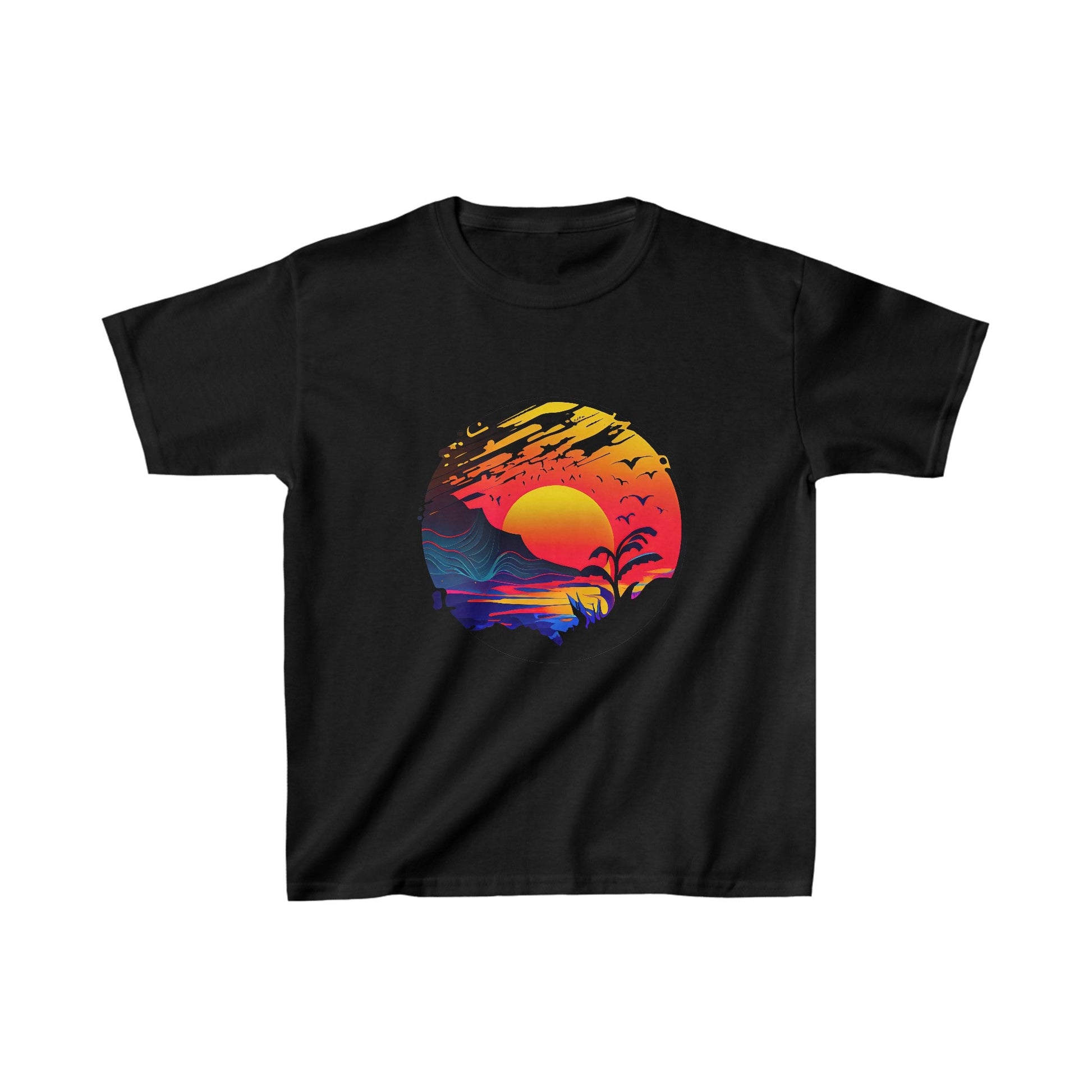 Printify Kids clothes XS / Black Kids Sunset Serenity Tshirt