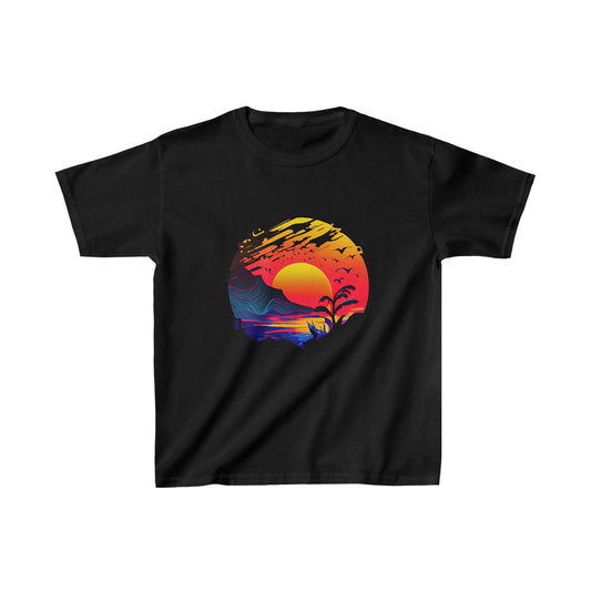 Printify Kids clothes XS / Black Kids Sunset Serenity Tshirt