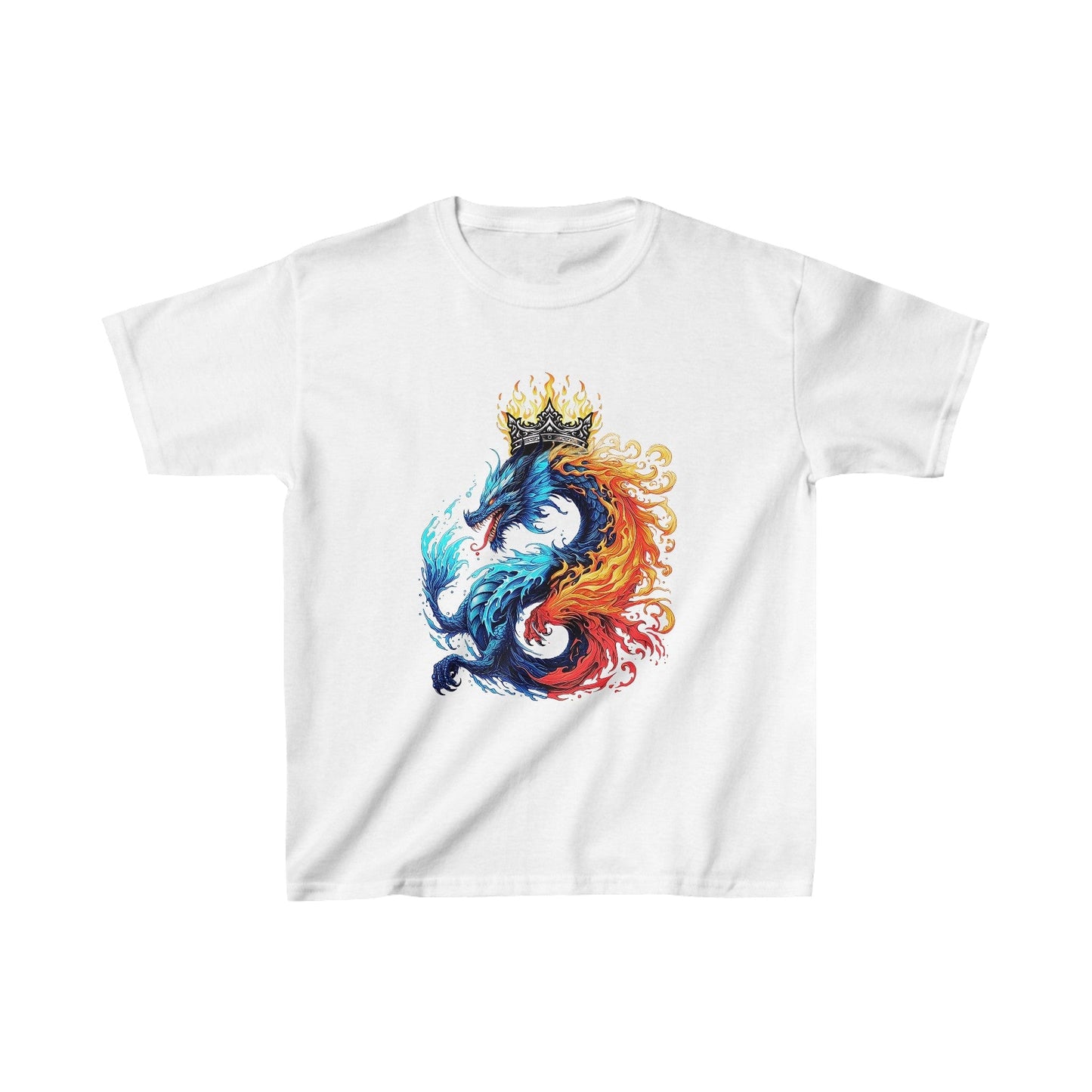 Printify Kids clothes XS / White Kids AquaBlaze Dragon Tshirt