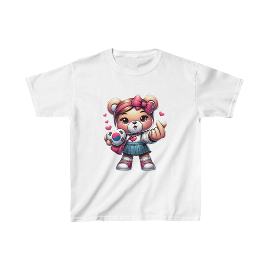 Printify Kids clothes XS / White Kids K-Pop Love Bear Tshirt