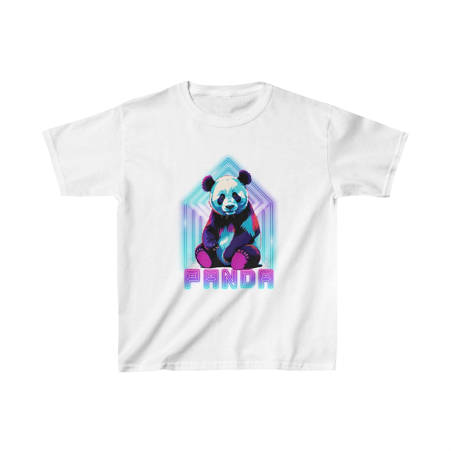 Printify Kids clothes XS / White Kids Neon Panda Tshirt