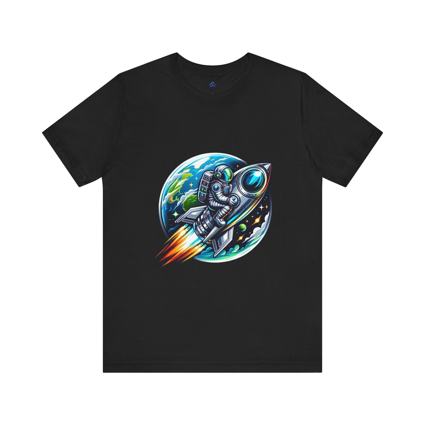 Printify T-Shirt Black / S Cosmic Rocket Ride Cloud Tshirt