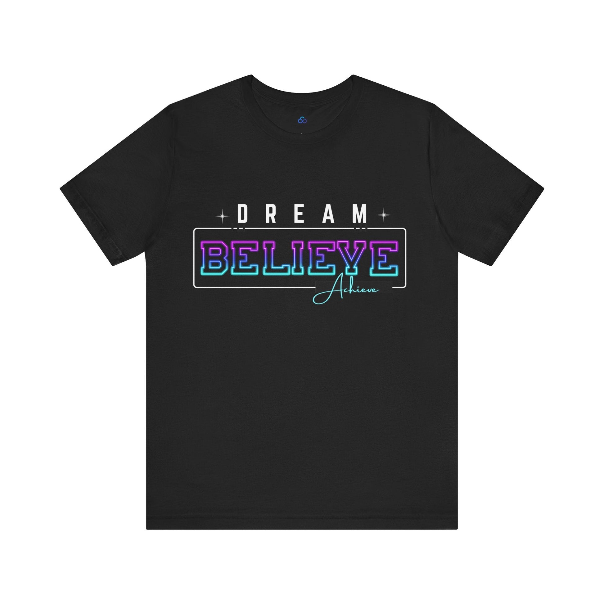 Printify T-Shirt Black / S Dream Believe Achieve Cloud Tshirt