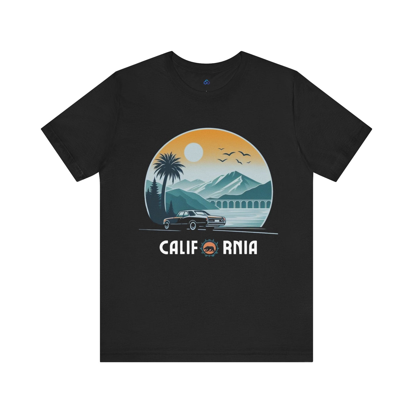 Printify T-Shirt Black / S Golden Coast California Cloud Tshirt