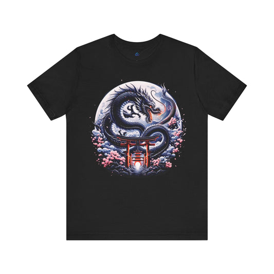 Printify T-Shirt Black / S Lunar Dragon Sanctuary Cloud Tshirt