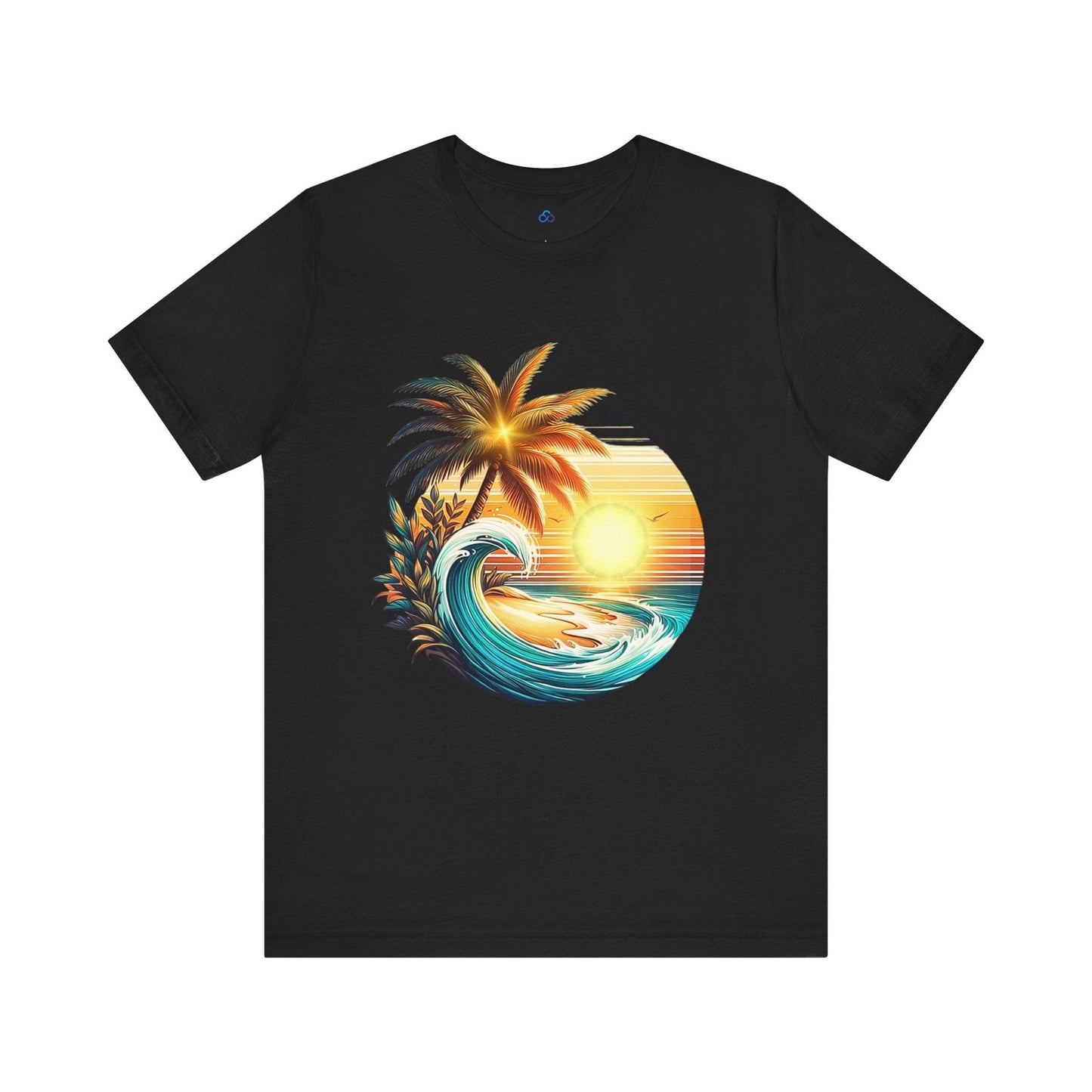 Printify T-Shirt Black / S Palm Wave Paradise Cloud Tshirt