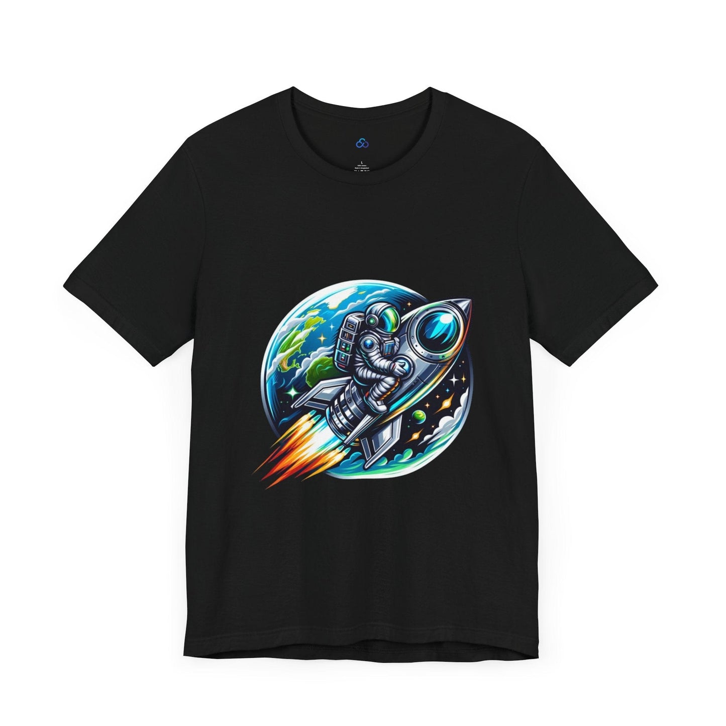 Printify T-Shirt Cosmic Rocket Ride Cloud Tshirt