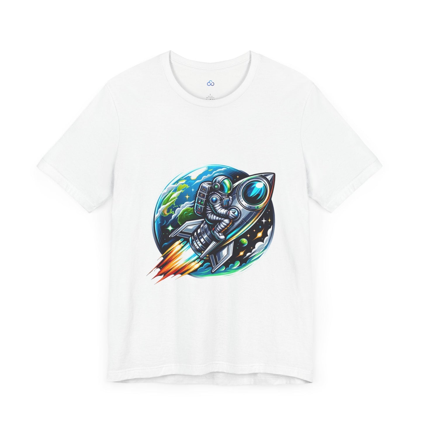 Printify T-Shirt Cosmic Rocket Ride Cloud Tshirt