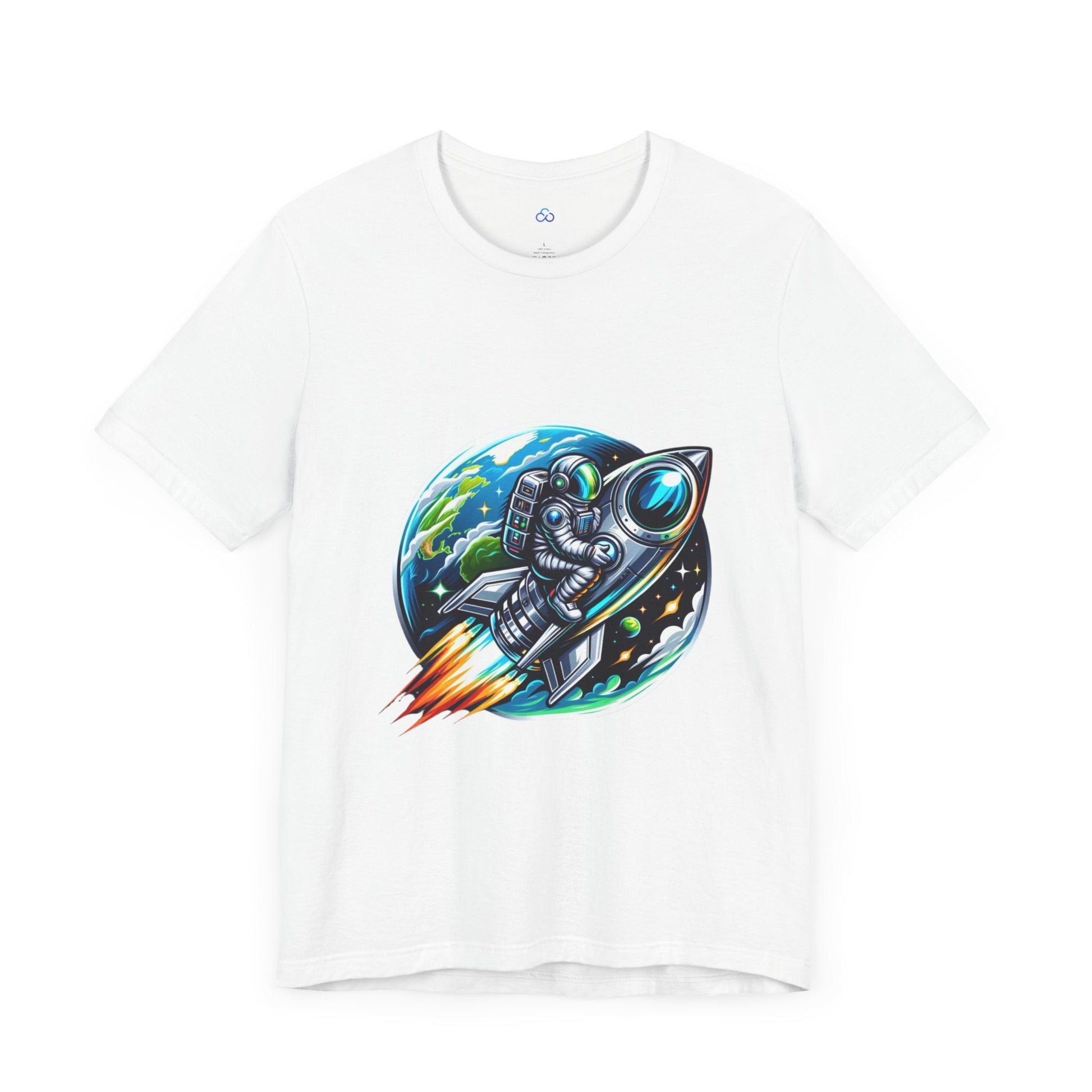 Printify T-Shirt Cosmic Rocket Ride Cloud Tshirt