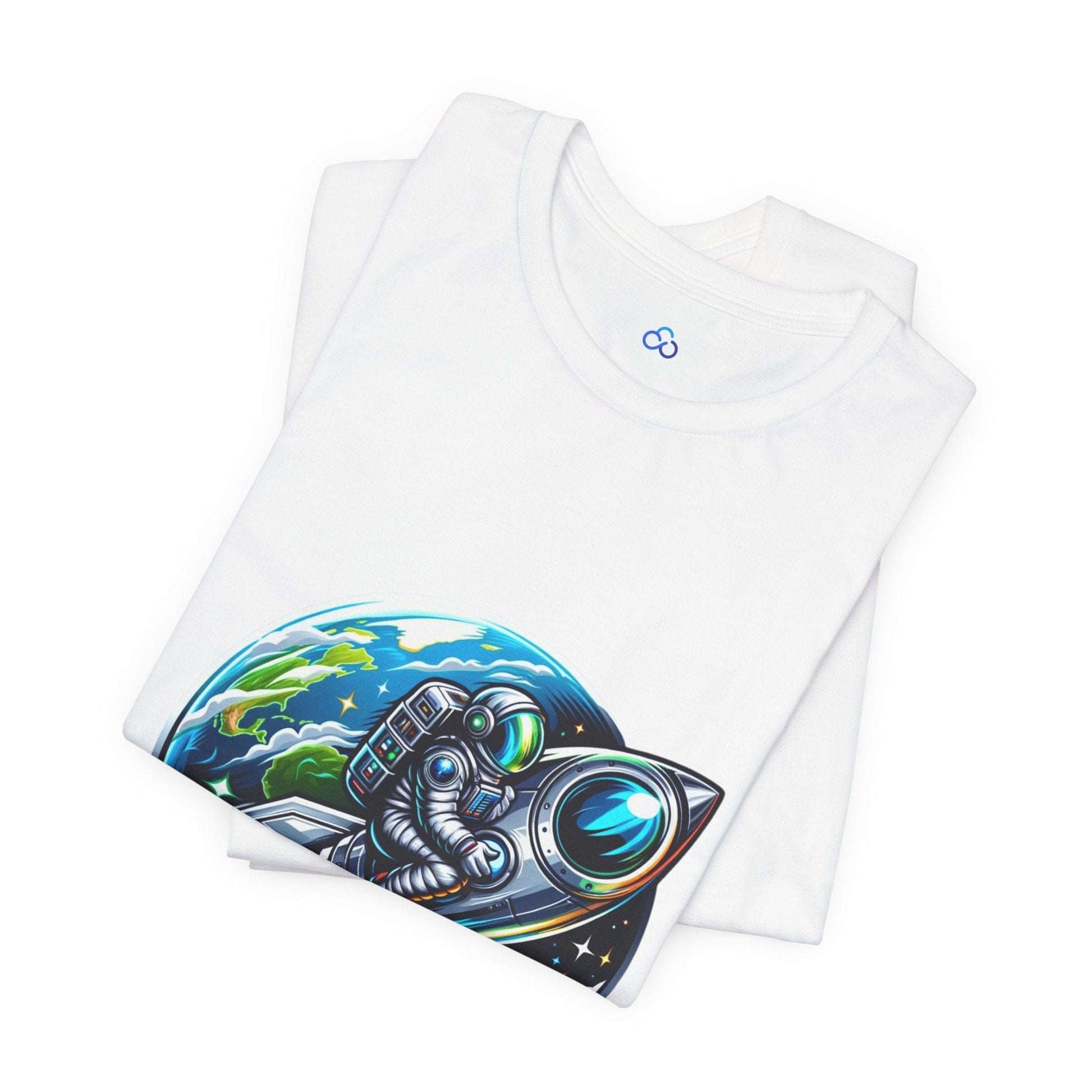 Printify T-Shirt Cosmic Rocket Ride Cloud Tshirt