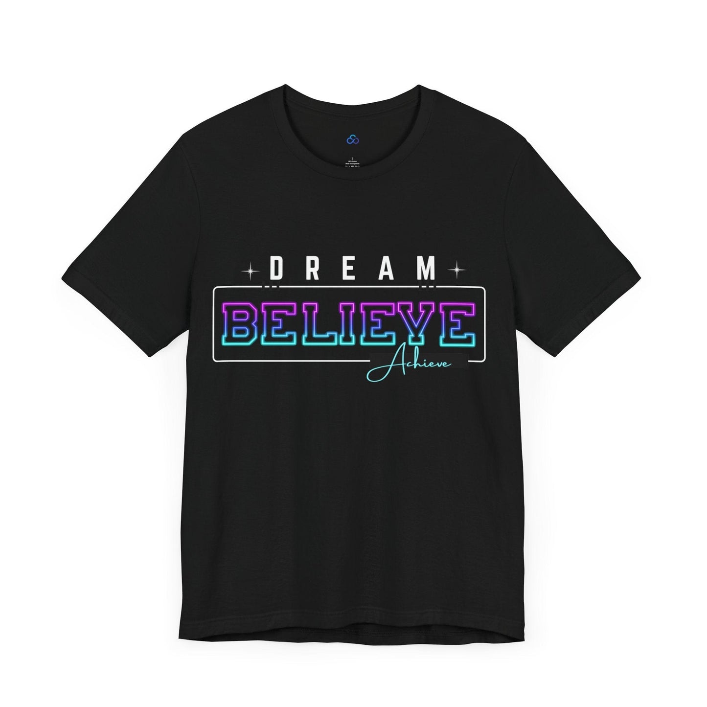 Printify T-Shirt Dream Believe Achieve Cloud Tshirt