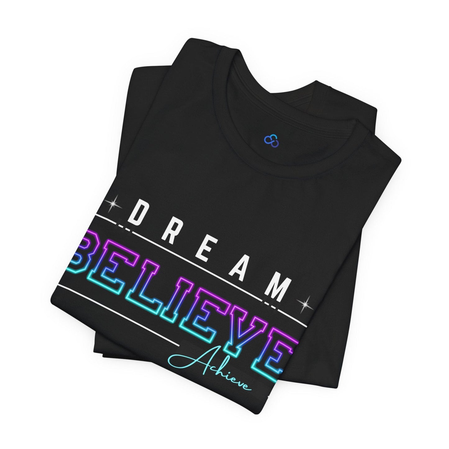 Printify T-Shirt Dream Believe Achieve Cloud Tshirt