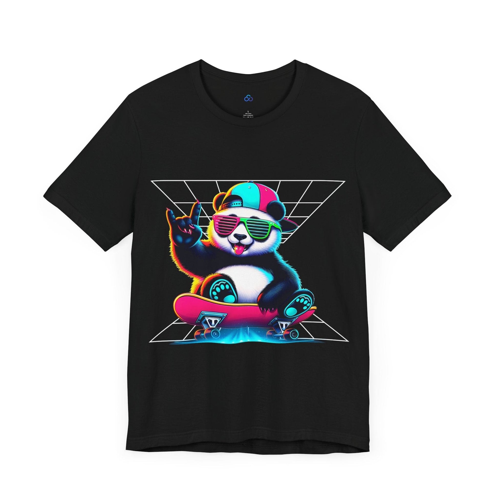 Printify T-Shirt Skater Panda Cloud Tshirt