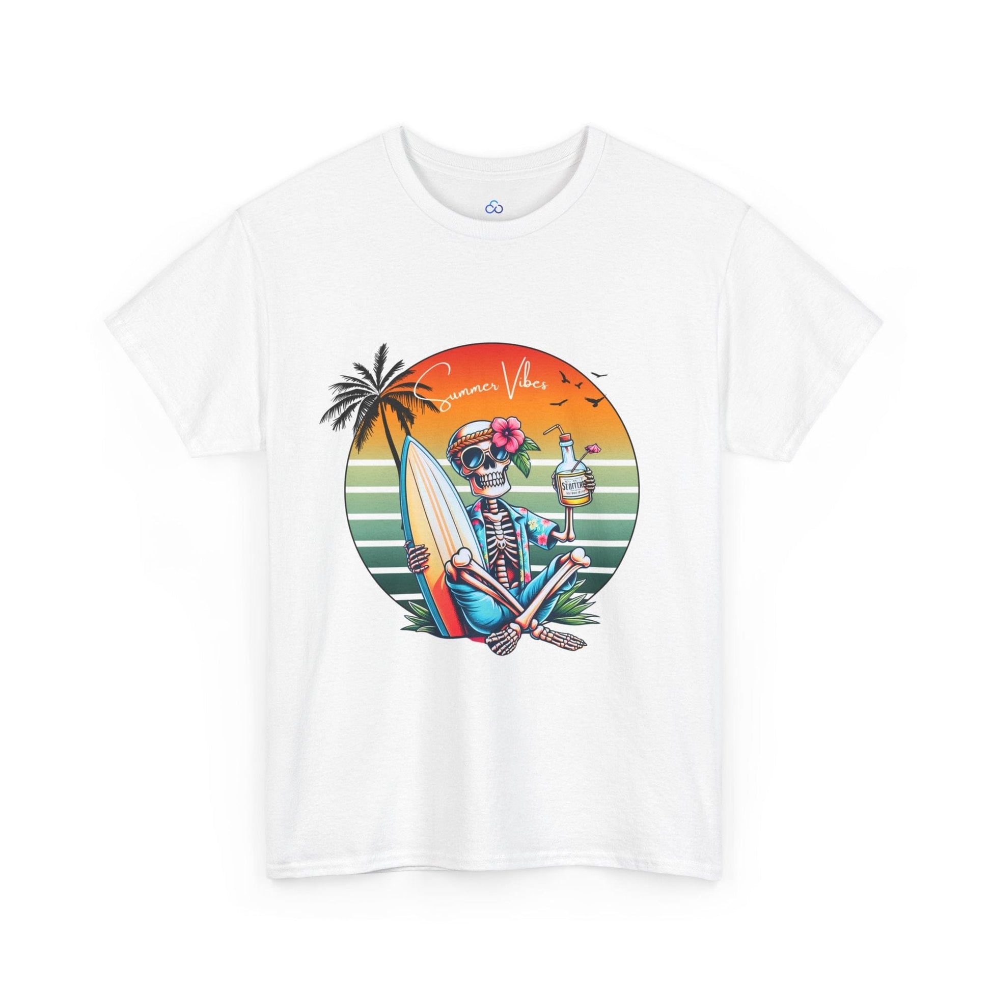 Printify T-Shirt Skelly Summer Vibes Classic Tshirt