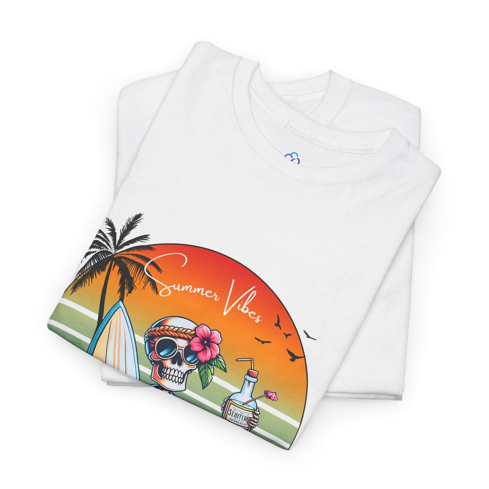 Printify T-Shirt Skelly Summer Vibes Classic Tshirt