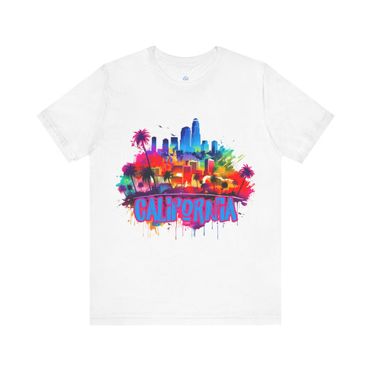 Printify T-Shirt White / S California Cityscape Cloud Tshirt