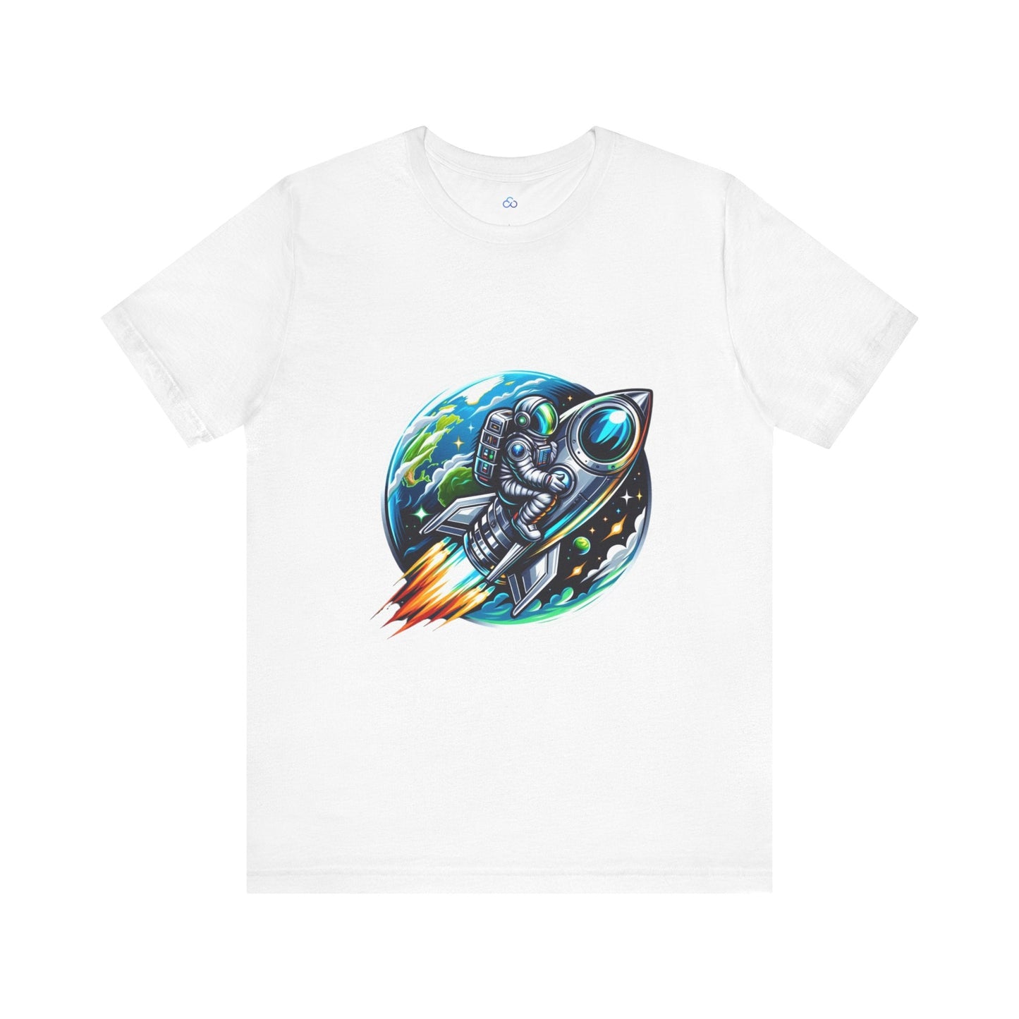 Printify T-Shirt White / S Cosmic Rocket Ride Cloud Tshirt