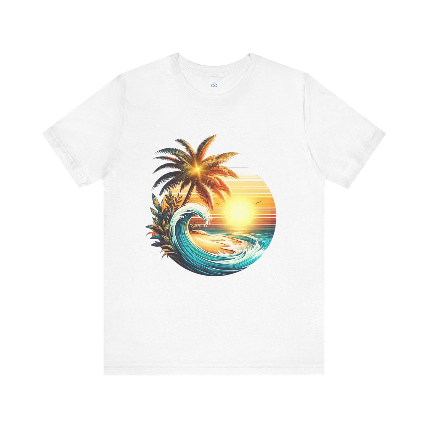 Printify T-Shirt White / S Palm Wave Paradise Cloud Tshirt