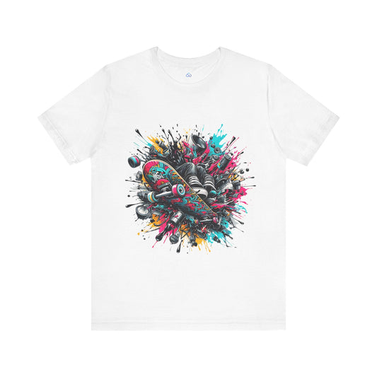 Printify T-Shirt White / S Skate Splash Cloud Tshirt