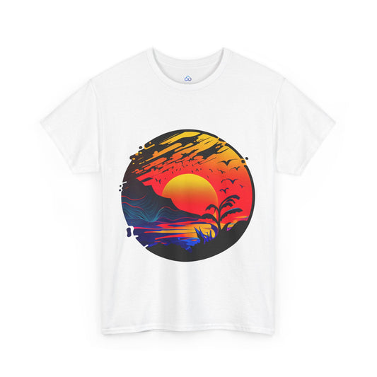 Printify T-Shirt White / S Sunset Serenity Classic Tshirt